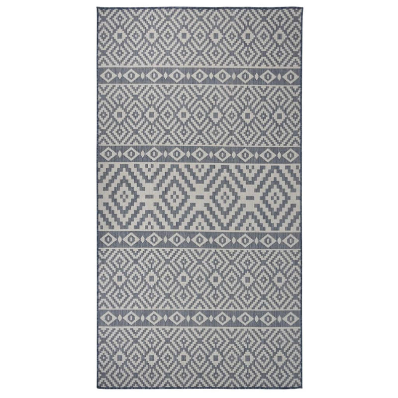 Vidaxl tappeto esterno con pattern piatto -80x150 cm blu
