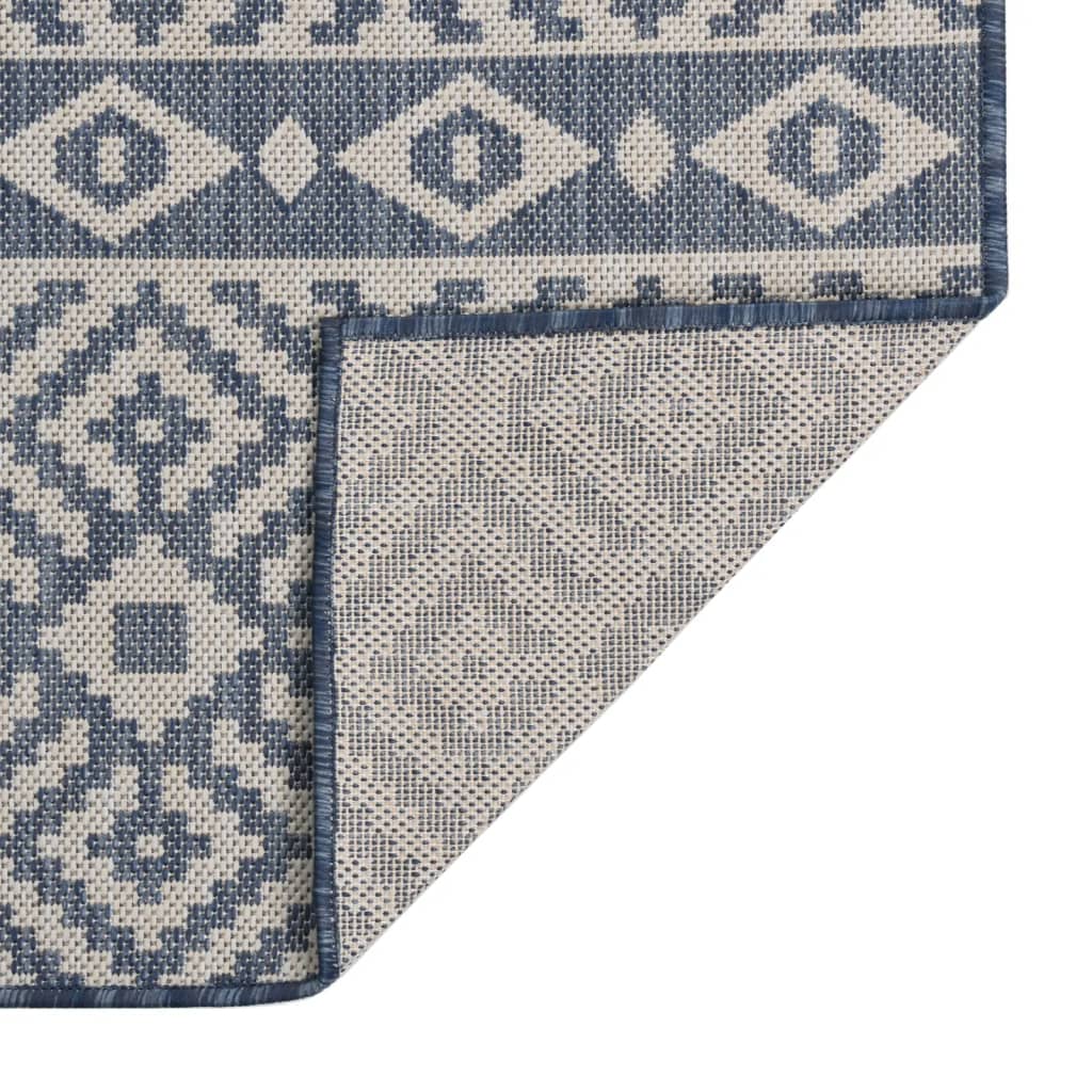 Vidaxl tappeto esterno con pattern piatto -80x250 cm blu