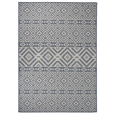 Vidaxl tappeto esterno con pattern piatto -veghevole 120x170 cm blu