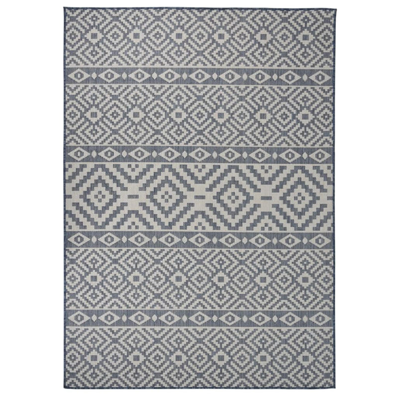 Vidaxl tappeto esterno con pattern piatto -veghevole 120x170 cm blu