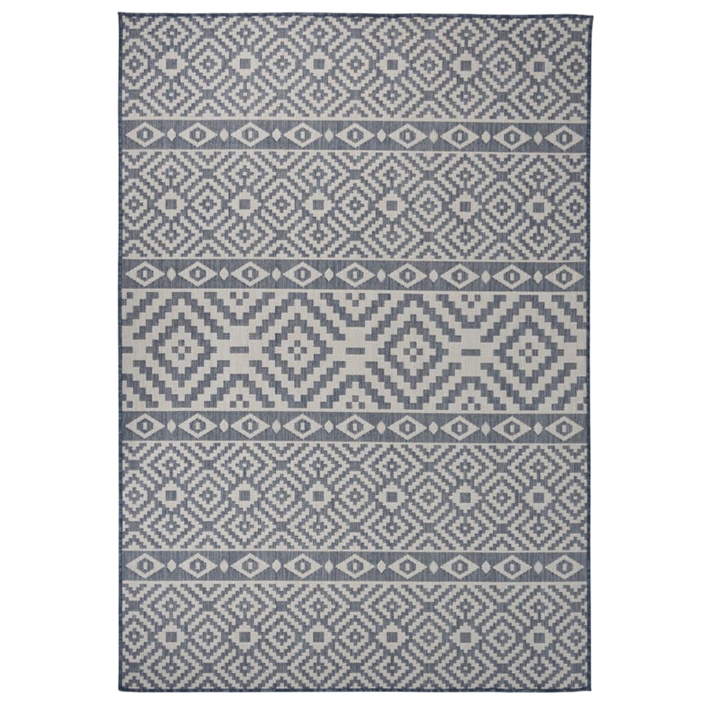 Vidaxl tappeto esterno con pattern piatto -ze 160x230 cm blu