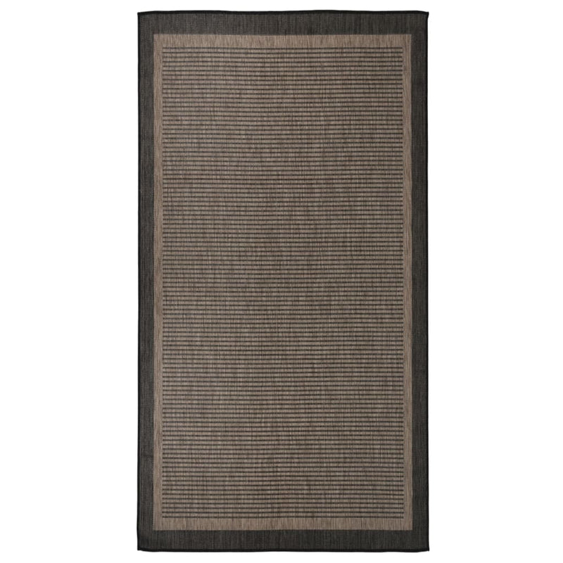 Vidaxl Rug Flat Woven 80x150 cm marrón oscuro