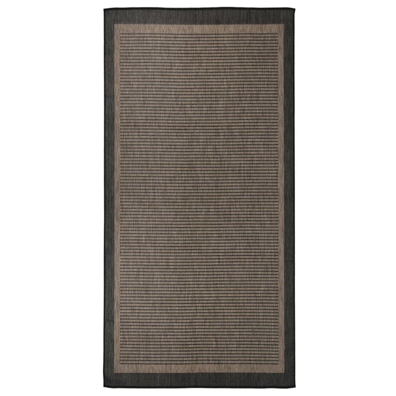 Vidaxl tappeto esterno piatto intrecciato 100x200 cm marrone scuro
