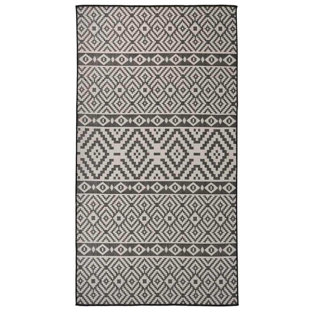 Vidaxl tappeto esterno con pattern piatto -80x150 cm nero