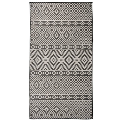 Vidaxl tappeto esterno con pattern piatto -80x150 cm nero