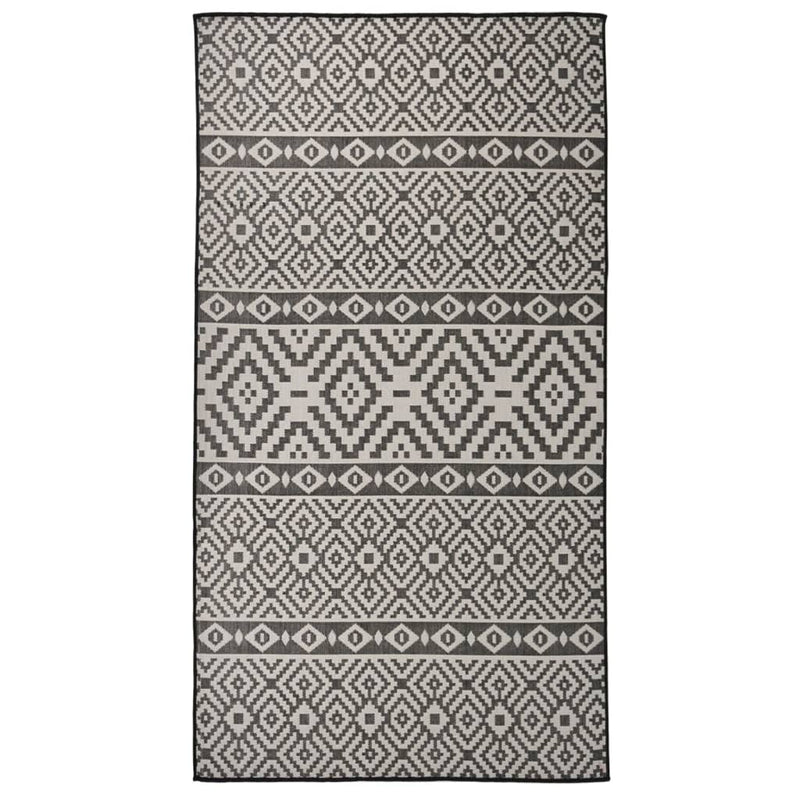 Vidaxl tappeto esterno con pattern piatto -80x150 cm nero