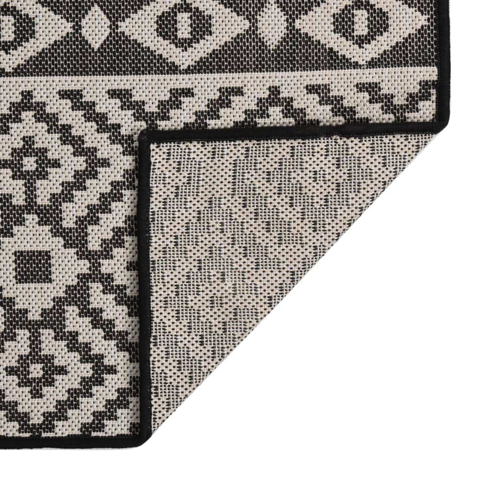 Vidaxl tappeto esterno con pattern piatto -Weoven 120x170 cm nero