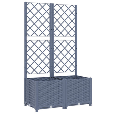 Vidaxl fioriera con slat 80x40x136 cm in polipropene grigio scuro