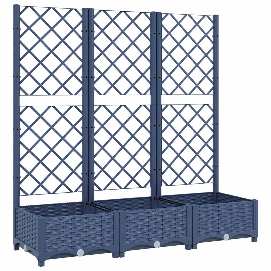 Scatola di pianificazione Vidaxl con slat work 120x40x121,5 cm in polipropene grigio scuro