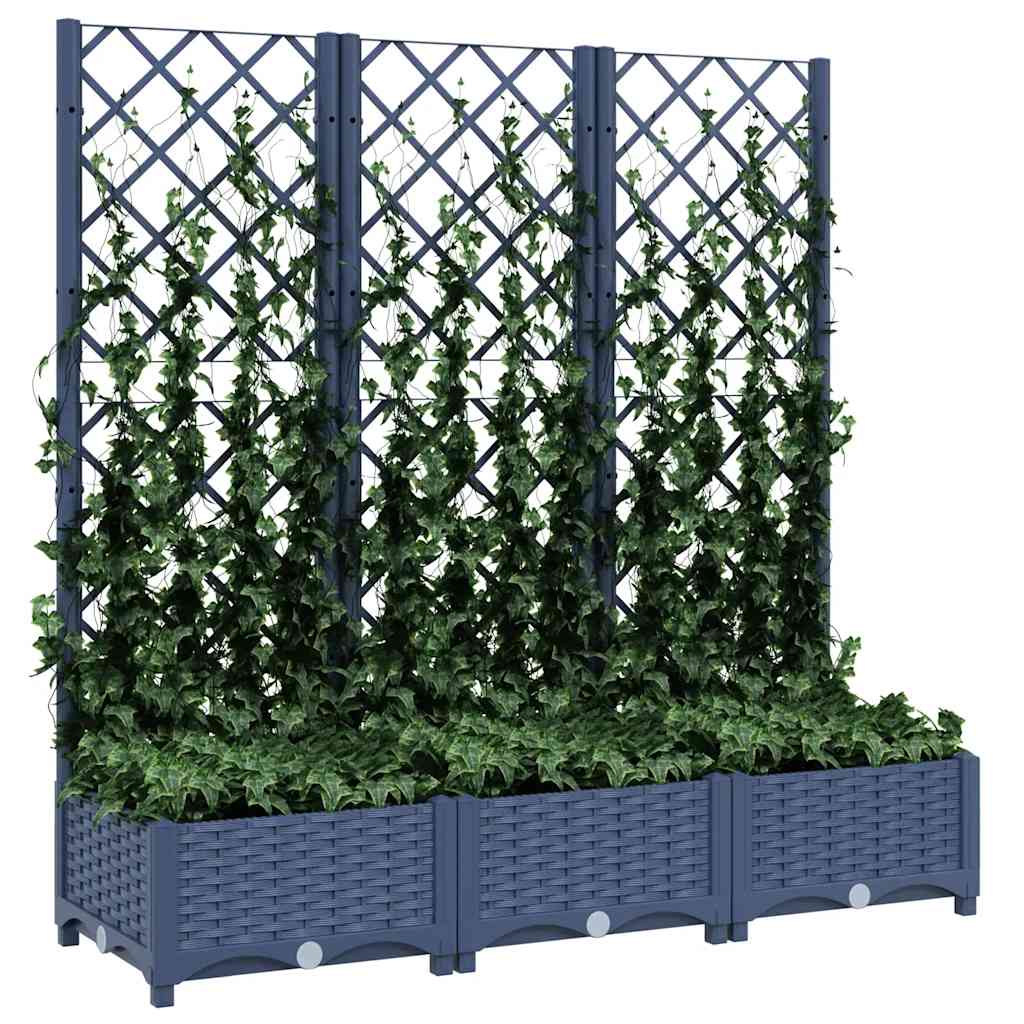 Scatola di pianificazione Vidaxl con slat work 120x40x121,5 cm in polipropene grigio scuro