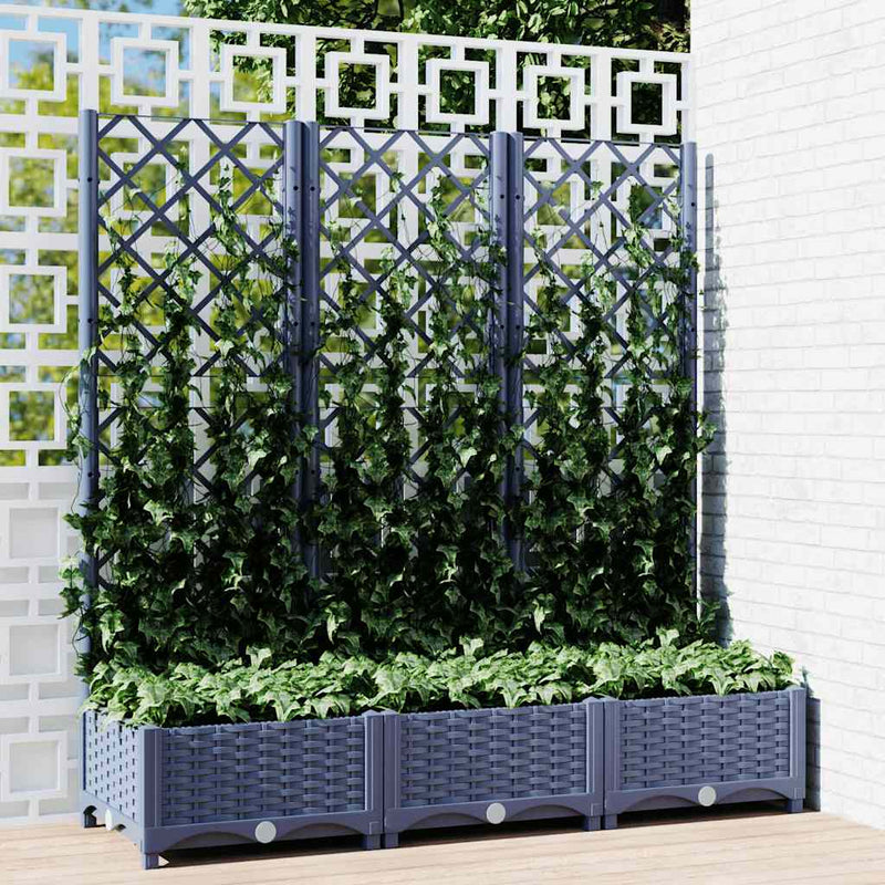 Scatola di pianificazione Vidaxl con slat work 120x40x121,5 cm in polipropene grigio scuro