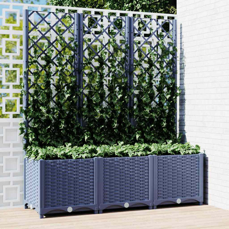 Vidaxl fioriera con slat work 120x40x136 cm polipropene grigio scuro