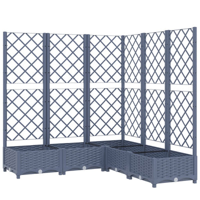 Scatola di pianificazione Vidaxl con slat work 120x120x121,5 cm in polipropene grigio scuro