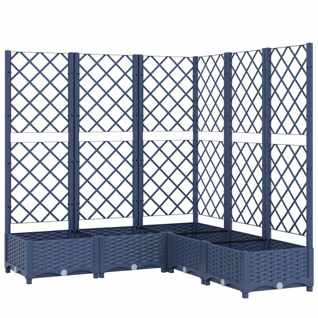 Scatola di pianificazione Vidaxl con slat work 120x120x121,5 cm in polipropene grigio scuro