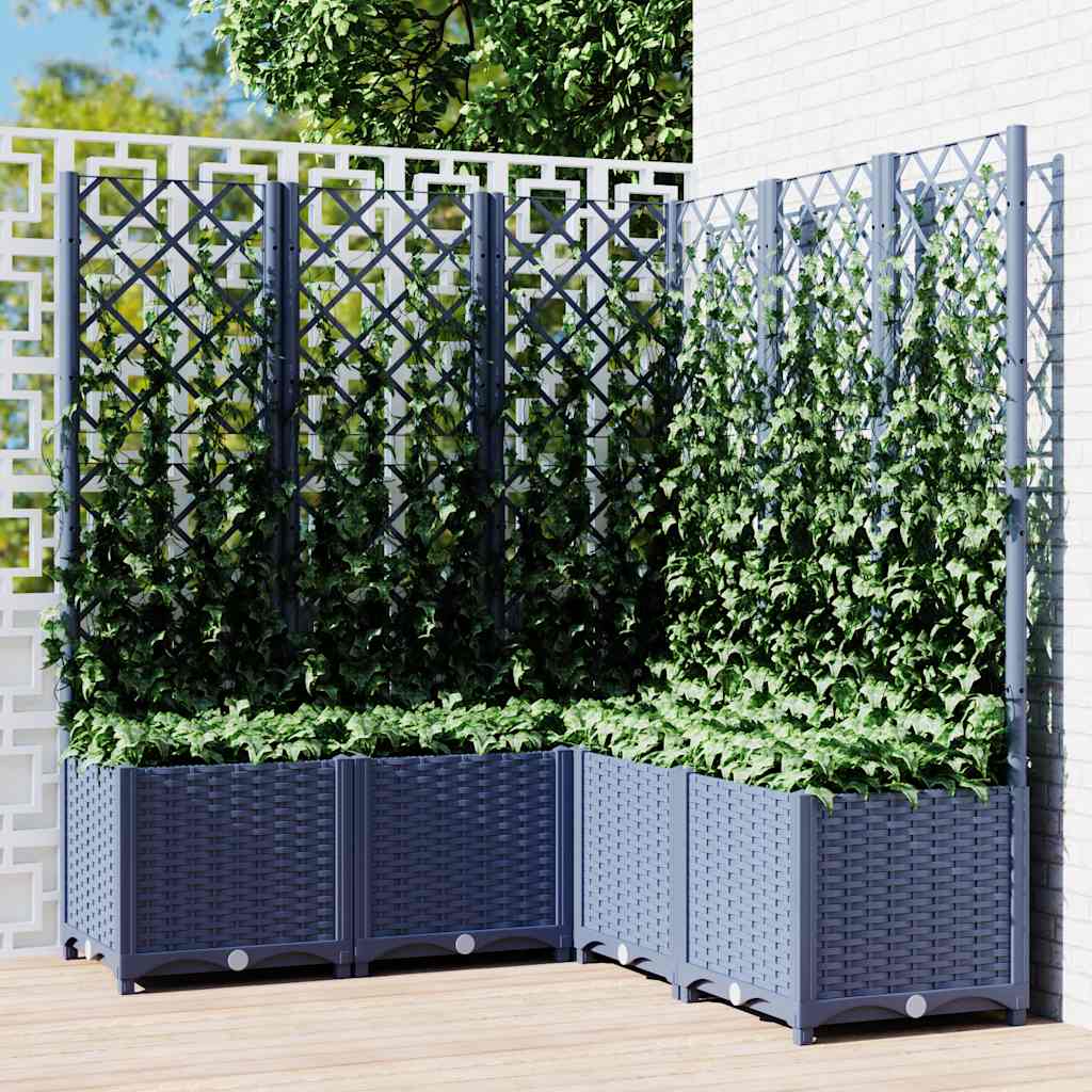 Plantador Vidaxl con Slat Work 120x120x136 CM Polypropene Dark Grey