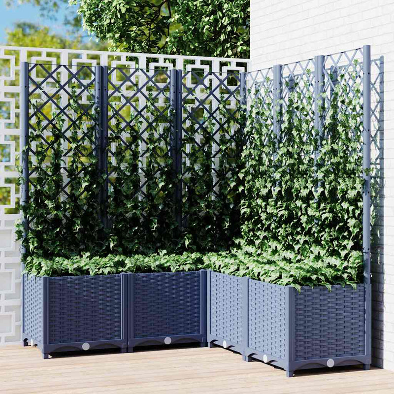 Plantador Vidaxl con Slat Work 120x120x136 CM Polypropene Dark Grey