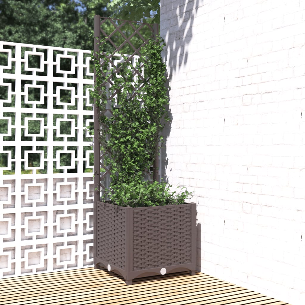 Vidaxl Plannet con slat work 40x40x136 cm in polipropene marrone