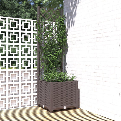 Vidaxl Plannet con slat work 40x40x136 cm in polipropene marrone
