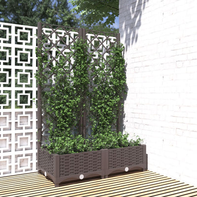 Vidaxl Fiorter con slat 80x40x121,5 cm in polipropene marrone