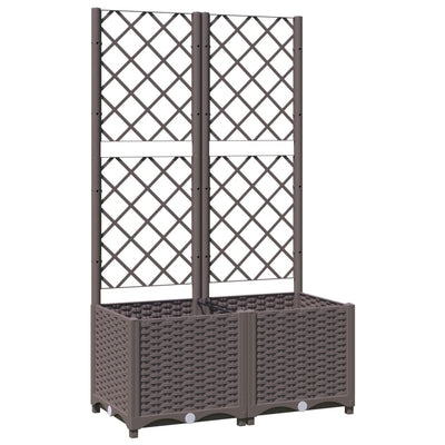 Casella di pianificazione Vidaxl con slat 80x40x136 cm in polipropene marrone