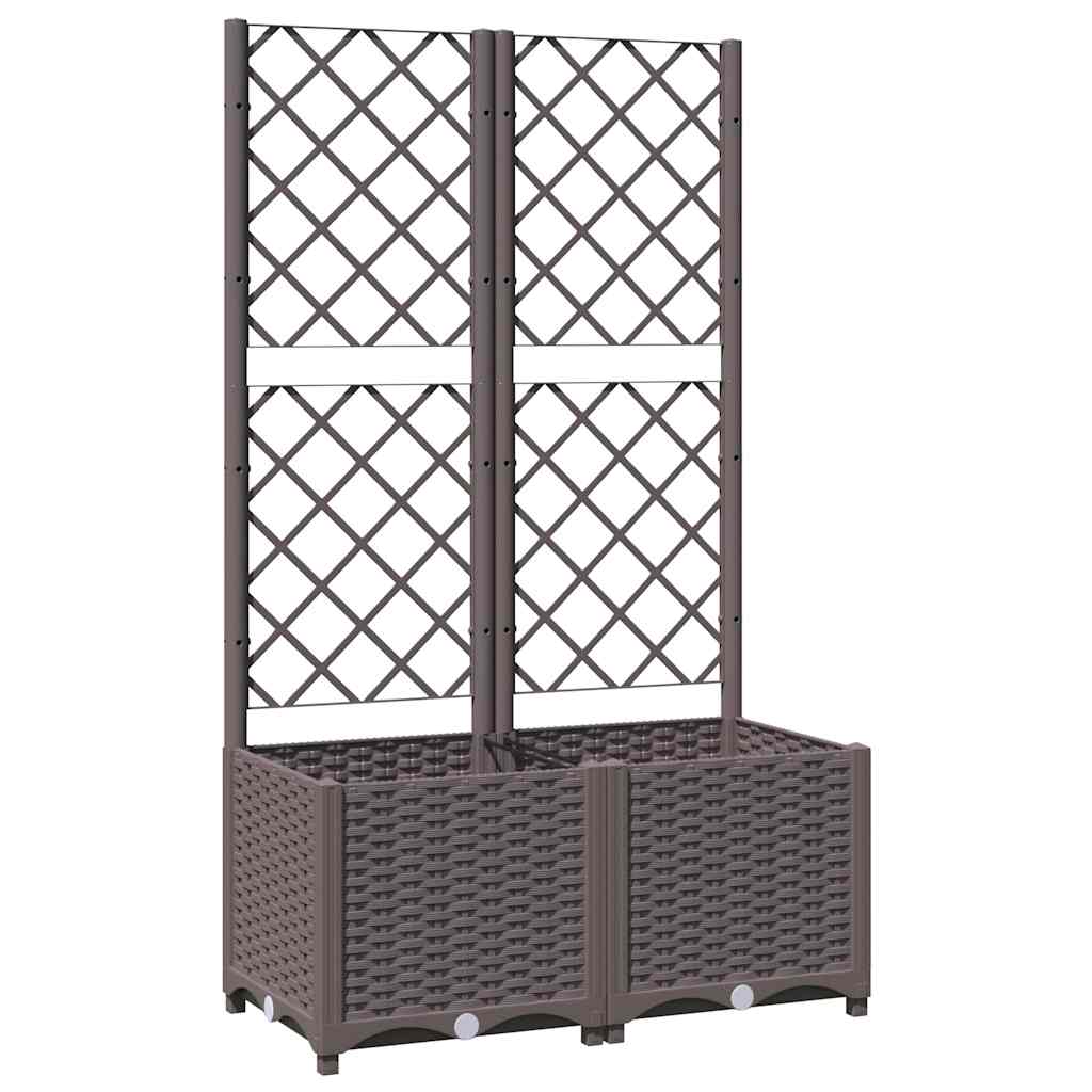 Casella di pianificazione Vidaxl con slat 80x40x136 cm in polipropene marrone