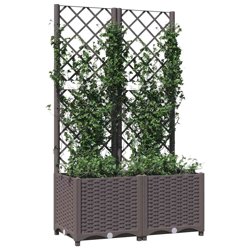 Casella di pianificazione Vidaxl con slat 80x40x136 cm in polipropene marrone