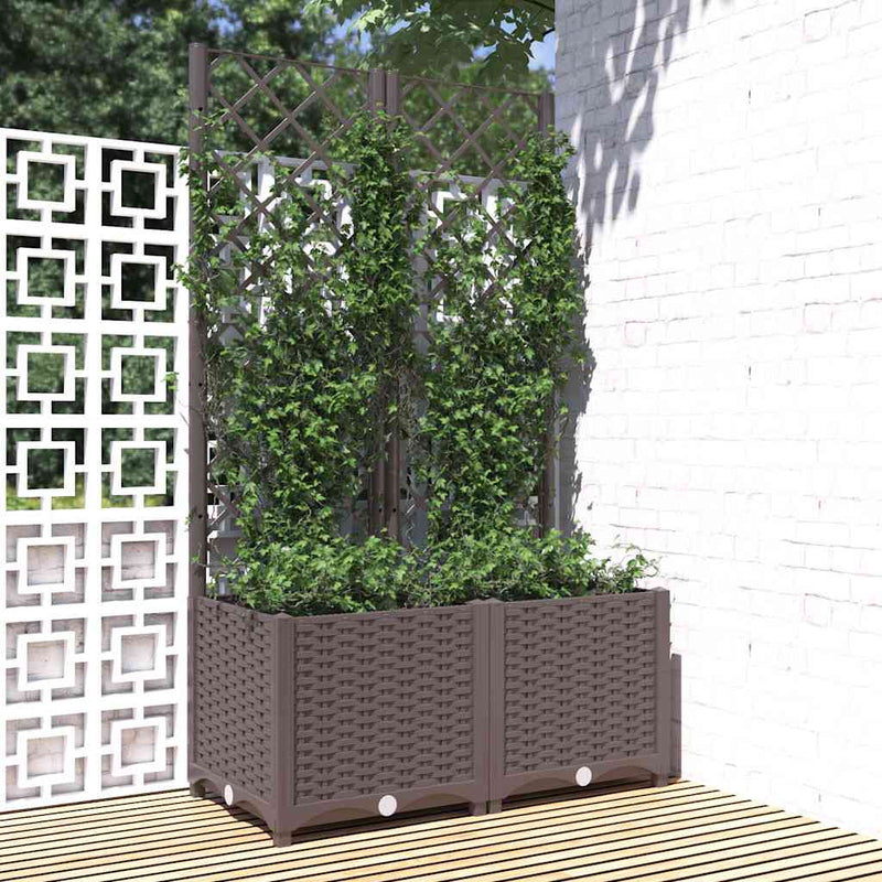 Casella di pianificazione Vidaxl con slat 80x40x136 cm in polipropene marrone