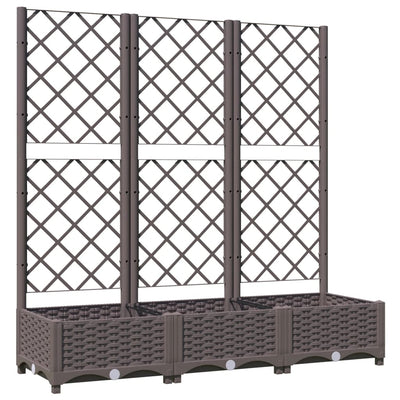 Vidaxl fioriera con slat work 120x40x121,5 cm in polipropene marrone