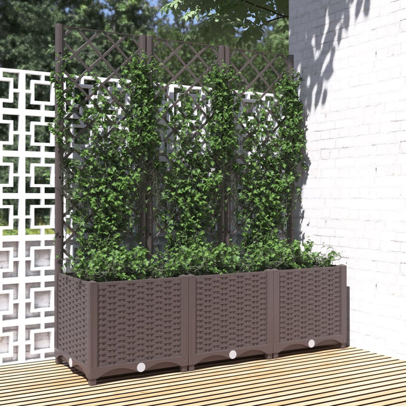 Vidaxl Plannet con slat work 120x40x136 cm polipropene marrone