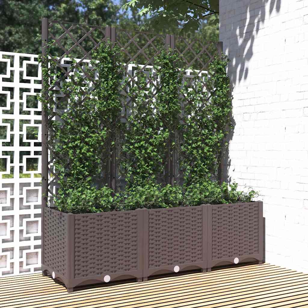 Plannet Vidaxl con Slat Work 120x40x136 cm Polypropene Brown