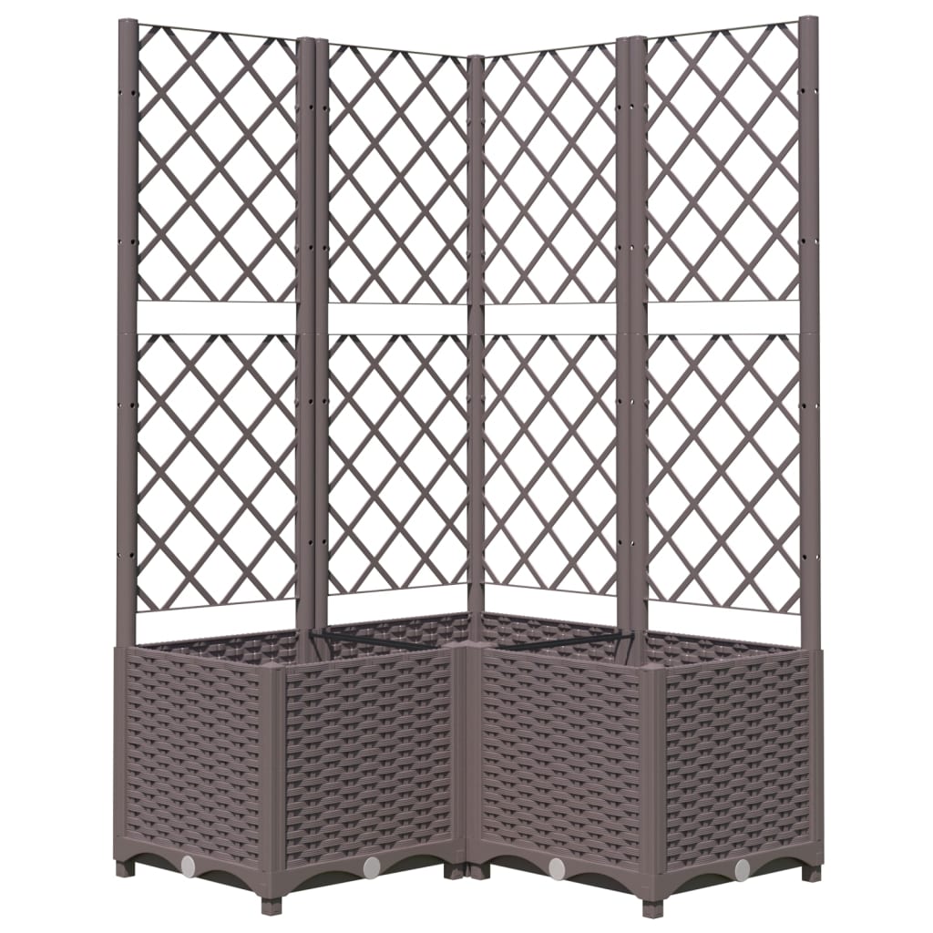 Scatola di pianificazione Vidaxl con lamiera 80x80x136 cm in polipropene marrone