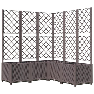 Fioriera Vidaxl con slat lavoro 120x120x136 cm in polipropene marrone