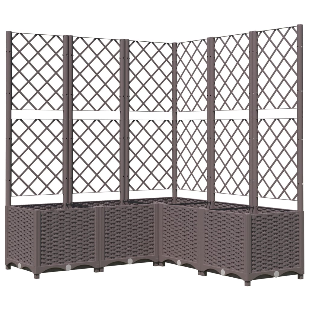 Fioriera Vidaxl con slat lavoro 120x120x136 cm in polipropene marrone