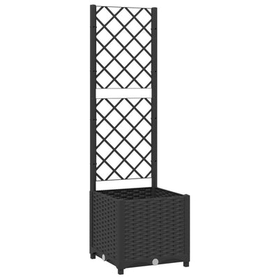 Scatola di pianificazione Vidaxl con slat lavoro 40x40x136 cm polipropene nero