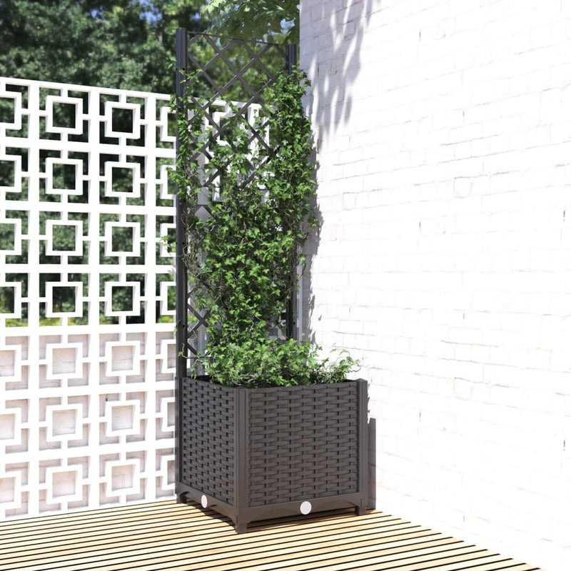 Scatola di pianificazione Vidaxl con slat lavoro 40x40x136 cm polipropene nero