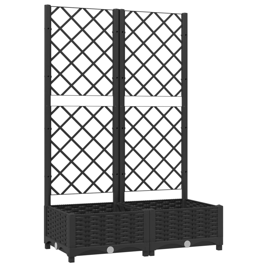 Scatola di pianificazione Vidaxl con slat 80x40x121.5 cm Polypropene Black