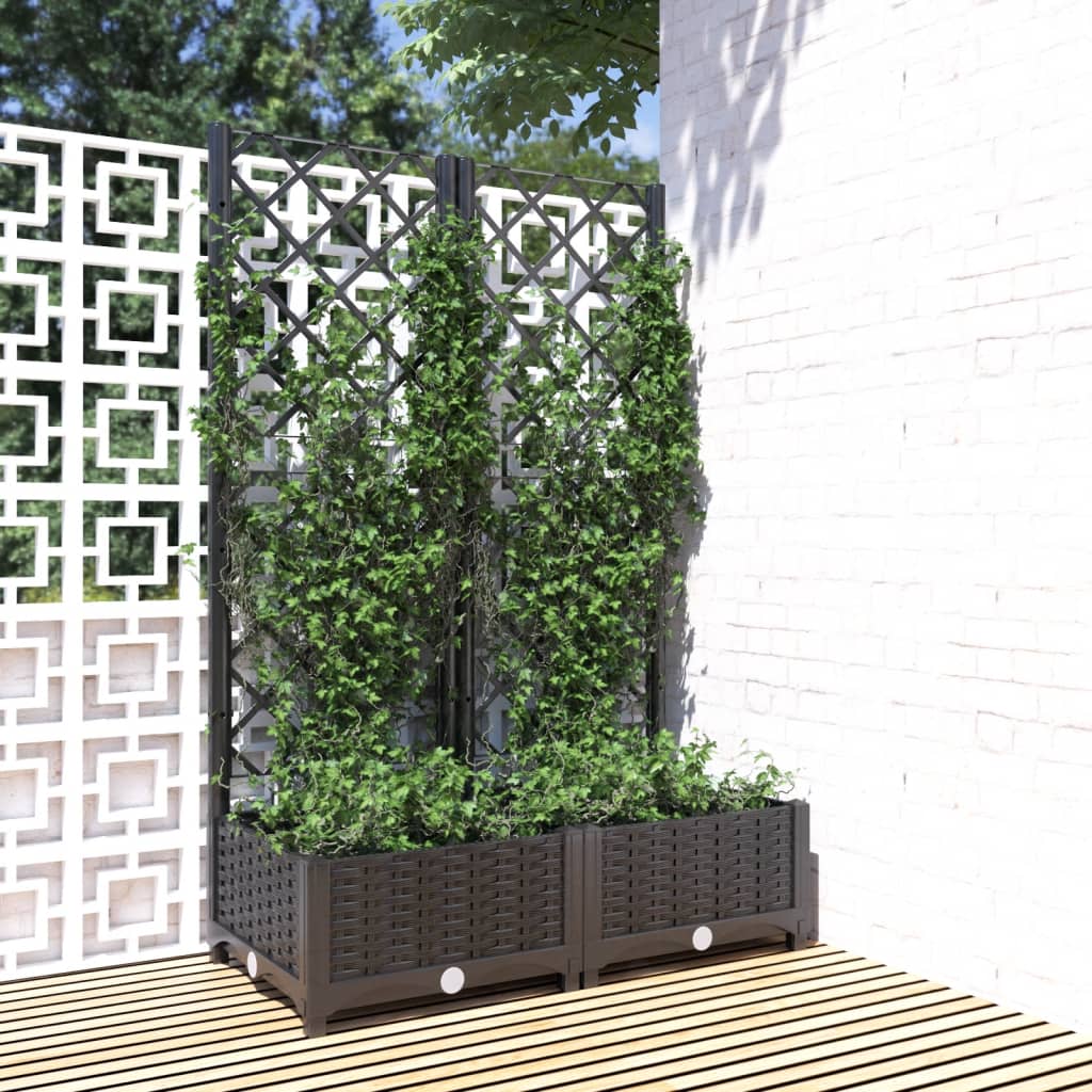 Vidaxl Planning Box con SLAT 80x40x121.5 cm Polypropene Negro