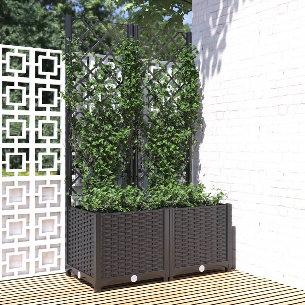 Plantilla Vidaxl con SLAT 80x40x136 cm Polypropene Negro