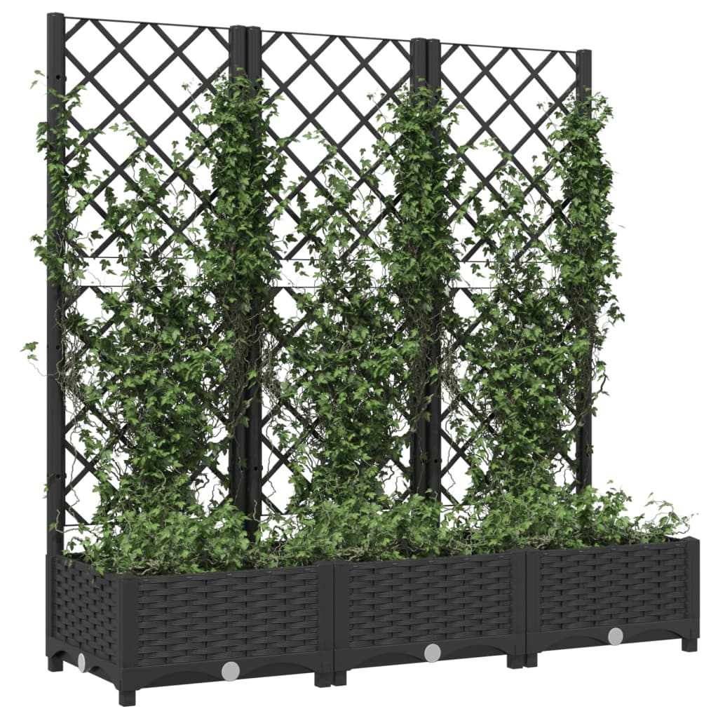 Vidaxl Planning Box con Slat Work 120x40x121.5 cm polipropeno negro