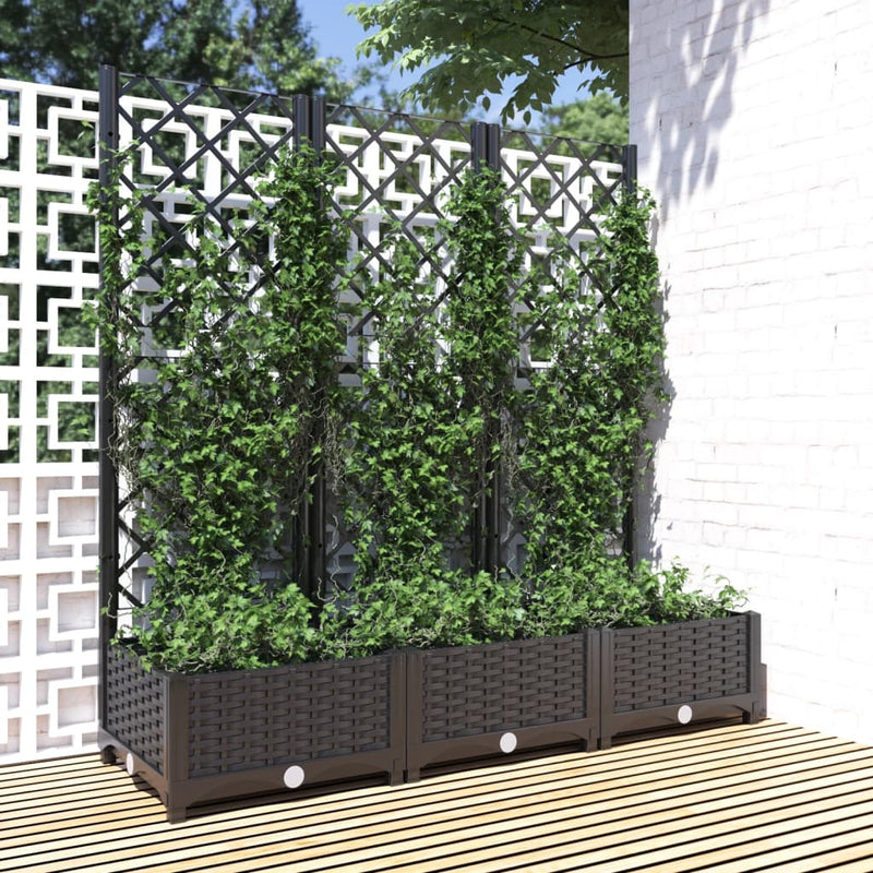 Casella di pianificazione Vidaxl con slat work 120x40x121,5 cm in polipropene nero