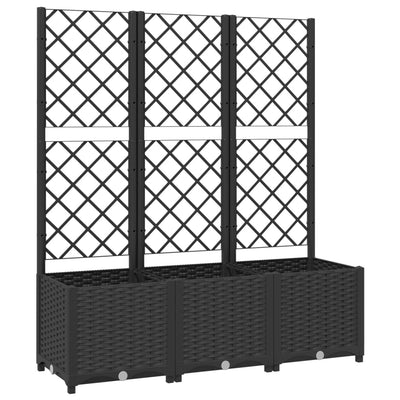 Vidaxl Plannet con slat work 120x40x136 cm polipropene nero