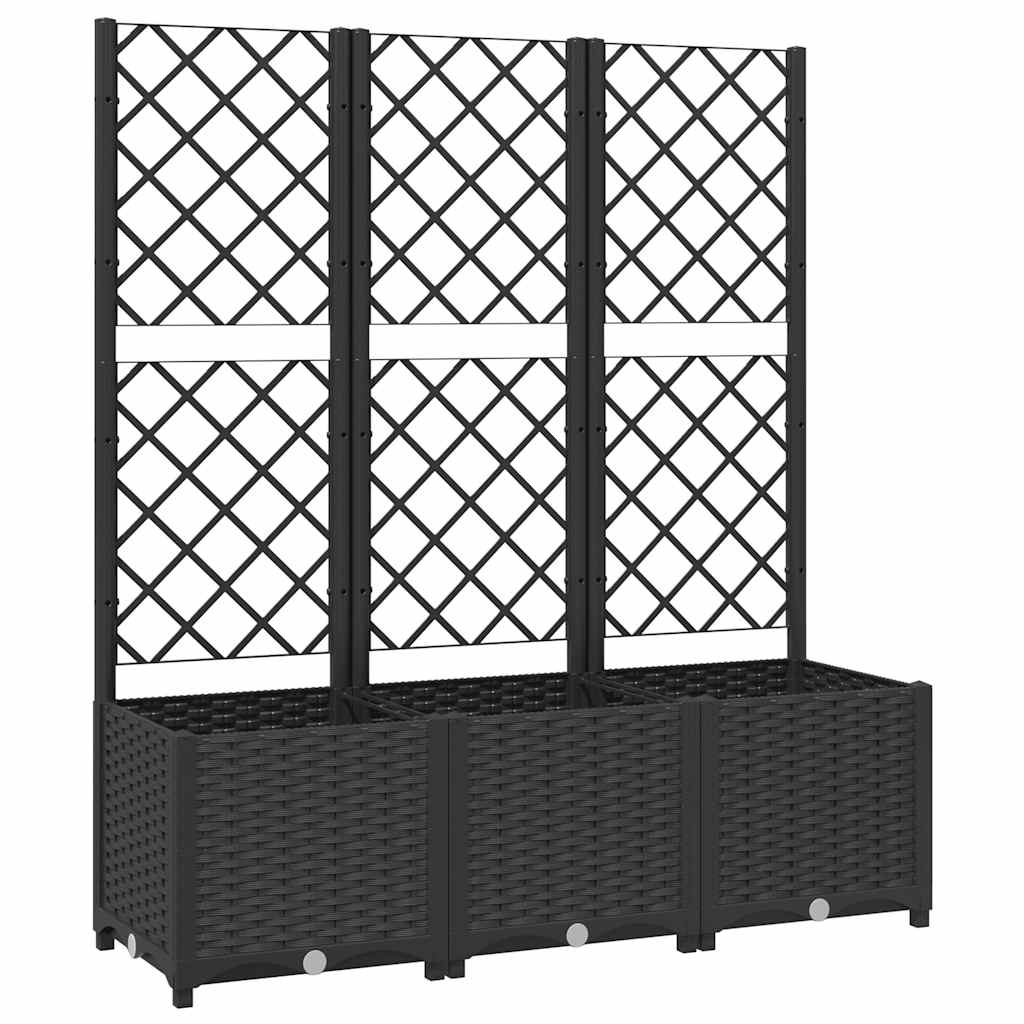 Plannet Vidaxl con Slat Work 120x40x136 cm Polypropene Black