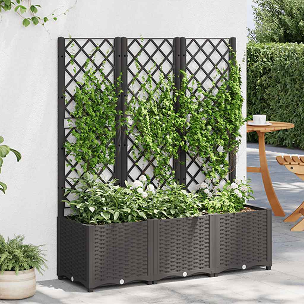 Plannet Vidaxl con Slat Work 120x40x136 cm Polypropene Black