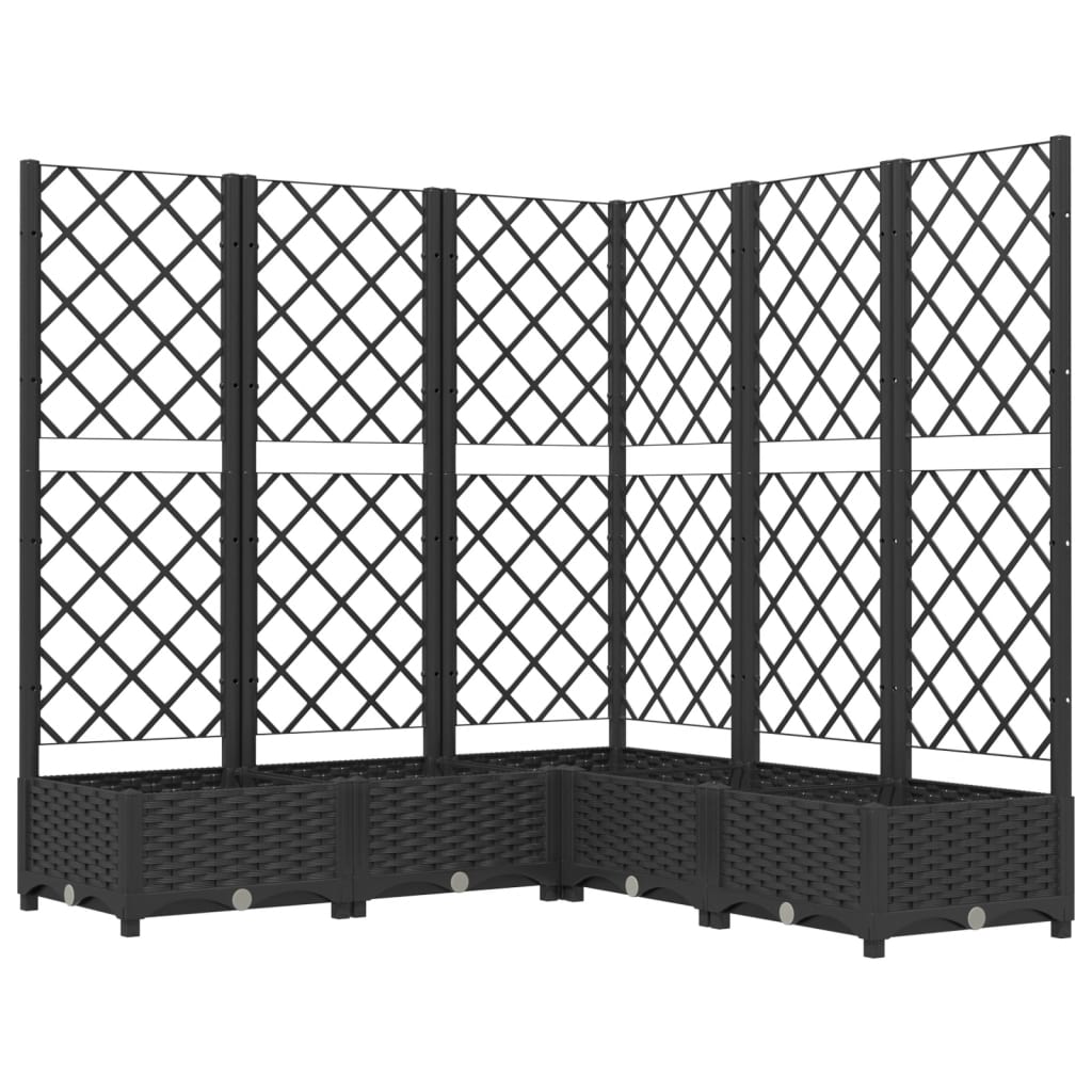 Vidaxl Plannet con slat work 120x120x121,5 cm polipropene nero