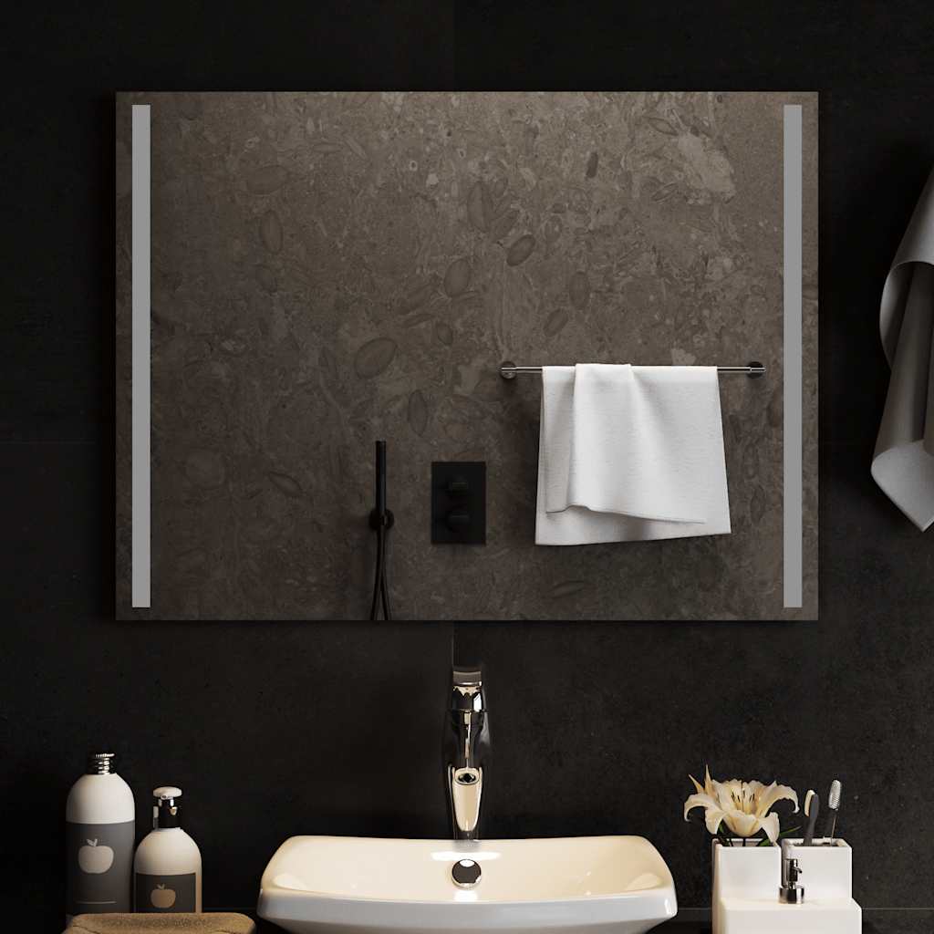 VIDAXL Specchio da bagno LED 80x60 cm