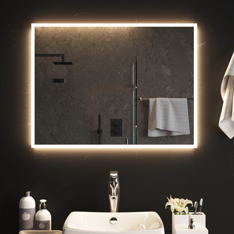 VIDAXL Specchio da bagno LED 80x60 cm