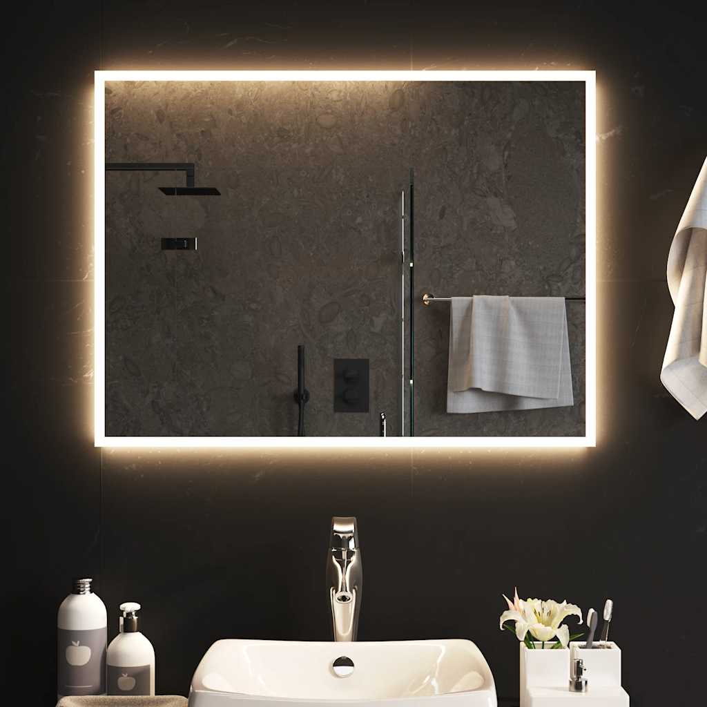 VIDAXL Specchio da bagno LED 80x60 cm