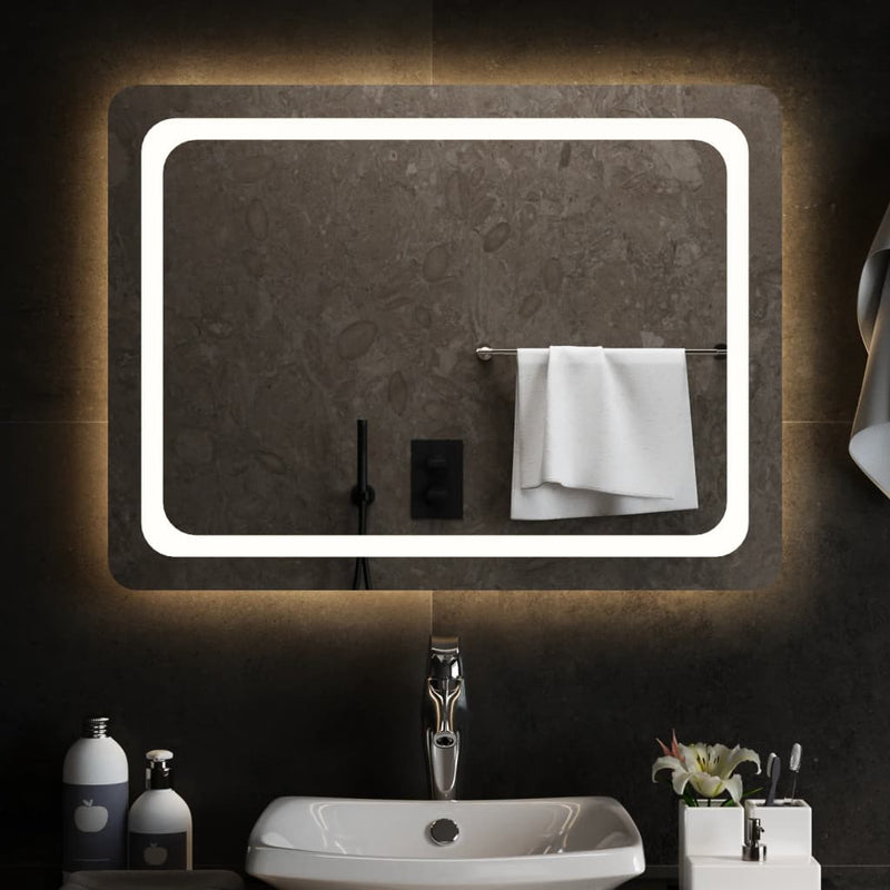 VIDAXL Specchio da bagno LED 80x60 cm