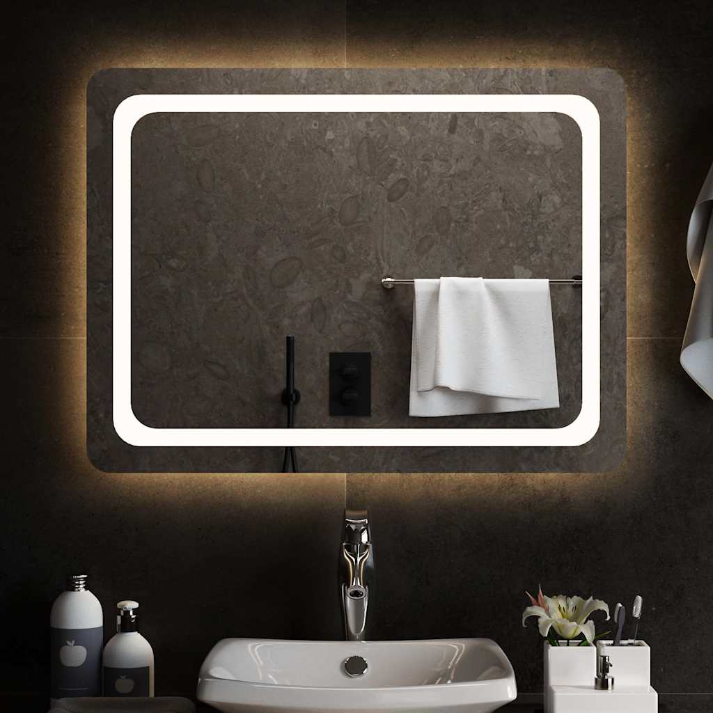 VIDAXL Specchio da bagno LED 80x60 cm