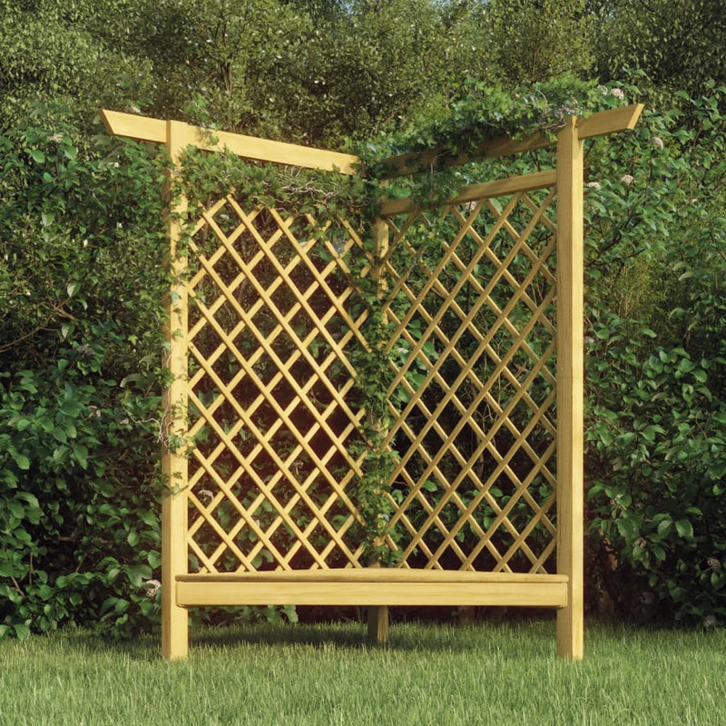 Vidaxl angolo pergola con divano 166x81x174 cm in legno di pino impregnato